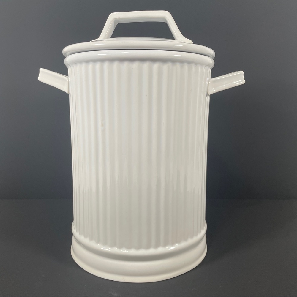 White Ceramic Dog Treat Jar - Picture 2 of 9